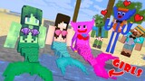 Monster School : Mermaids Girls and Boys Huggy Wuggy, Herobrine - Love Story - Minecraft Animation