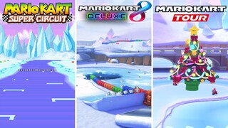 Evolution of GBA Snow Land Tracks in Mario Kart Games (2001 - 2022)