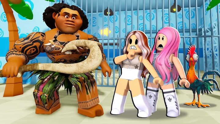 MOANA E MAUI SÓ QUE NA PRISÃO DO POLICIAL BARRY (Roblox)