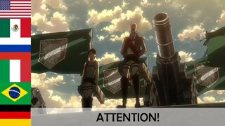 "ATTENTION!"  in 7 languages ● Attack On Titan