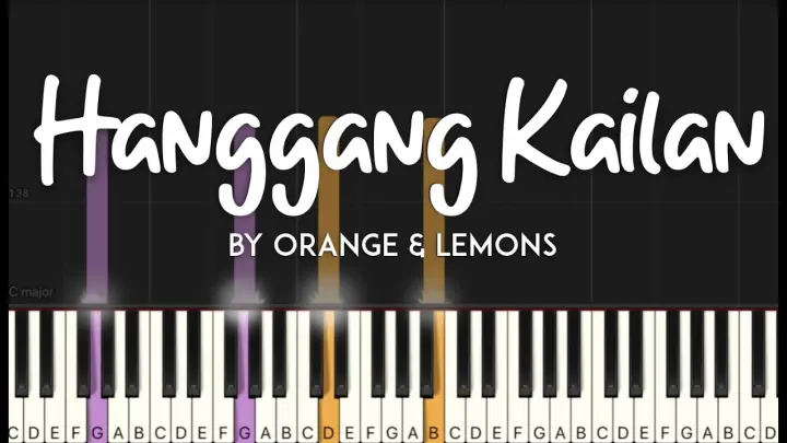 Hanggang Kailan by Orange & Lemons synthesia piano tutorial | lyrics + sheet music