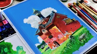 [Cuộc sống] [Vẽ Gouache] Ngôi nhà chuông trong phim "Spirited Away"