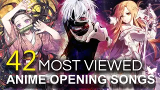 TOP 42 MOST VIEWED SONGS OF ANIME OPENINGS on Youtube | 2020 (Updated June)