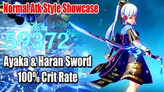 Ayaka & Haran Sword 100% Crit Rate Normal Atk Showcase - When You Don't Need Your Burst