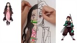 Wow... Anak 6 tahun menggambar Nezuko half Tanjiro