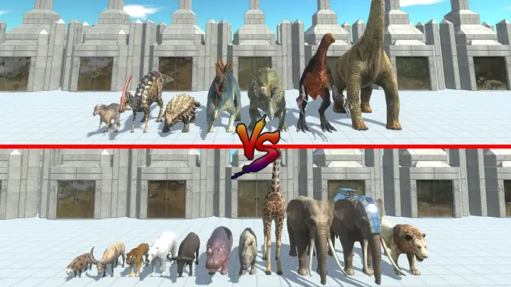 HERBIVORE DINOSAURS vs MODERN MAMMALS - Animal Revolt Battle Simulator