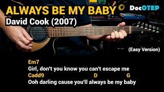 Always Be My Baby - David Cook (2007) - Easy Guitar Chords Tutorial with Lyrics Part 2 SHORTS REELS