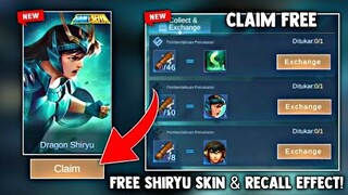 NEW EVENT! GET FREE SHIRYU SAINT SEIYA SKIN AND SPAWN EFFECT! (CLAIM FREE!) | MOBILE LEGENDS 2022