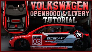 OPENHOOD AND LIVERY VOLKSWAGEN SCIROCCO TUTORIAL | Car Parking Multiplayer | New Update | zeti