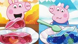 [Anime]Peppa and Geoge eat jelly|<Peppa Pig>