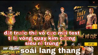 Free fire| đặt trước thẻ vô cực nhận lựu bù nhìn free - test vòng quay kim cương bậc thầy dạy bơi