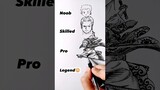 How to Draw Zoro in different levels 😳 #shorts #animedrawing #onepiece
