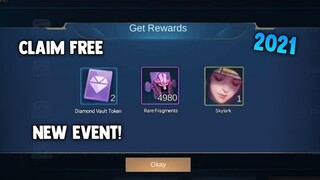 FREE SKYLARK SKIN AND VAULT TOKEN SPIN! 2021 NEW EVENT (CLAIM FREE) | MOBILE LEGENDS