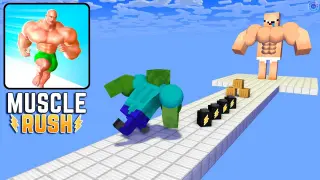 Monster School: MUSCLE RUSH RUN CHALLENGE - Minecraft Animation