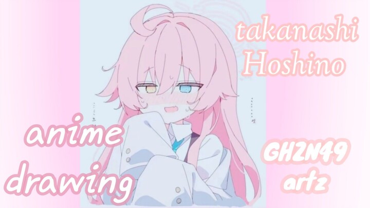 menggambar takanashi Hoshino (blue archive)