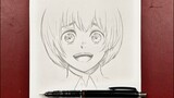 Anime sketch | how to draw Armin from A.O.T step-by-step [ fanart ]