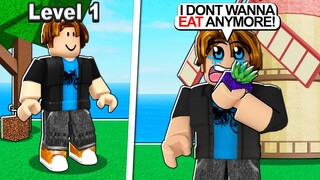 LEVEL 1 NOOB THAT EATS EVERY FRUIT THEY FIND! *Too Much Fruit...* Roblox Blox Fruits