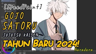 [timelapse] FANART : Gojo Tahun Baru 2024! - BASE COLOR Part 1 [Naradera]