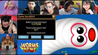 Reaksi Gamer Bermain Cacing Menjadi Top Global Dengan Score Jutaan | Worms Zone Indonesia