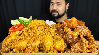 CHICKEN BIRYANI, SPICY MUTTON CURRY, MUTTON GRAVY, SALAD, CHILI, ONION ASMR MUKBANG EATING SHOW ||