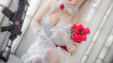 [cos collection] Miss sister cosplay GIRLS' FRONTLINE dress G36C, Miss sister cos is really quite beautiful, it is picturesque~ The white dress is full of style and looks great