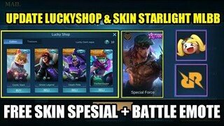 UPDATE LUCKY SHOP DAN SKIN STARLIGHT FEBRUARI MLBB 2021!!! FREE SKIN SPESIAL + BATTLE EMOTE