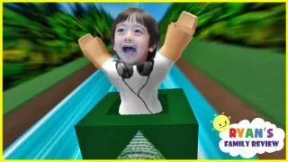 Ryan and Daddy Game Night! Let's Play Roblox Box Slide down with Ryan's Family Review!