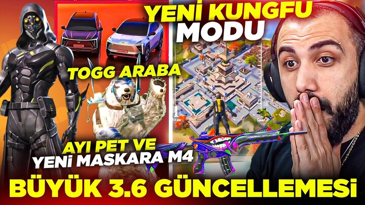 PUBG MOBILE DEĞİŞİYOR! 😱YENİ KUNGFU MODU, YENİLENMİŞ MASKARA M4, TOGG ARABA VE AYI PET | PUBG MOBILE