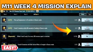 BGMI WEEK 4 M11 ROYAL PASS MISSION EXPLAIN IN HINDI | PUBG MOBILE M11 RP WEEK 4 MISSION EXPLAIN