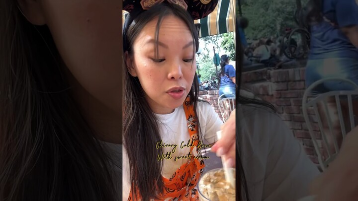 Trying the Chicory Cold Brew ☕️ from Tiana’s Palace | Disneyland | Movie Couple Eats #disneyland