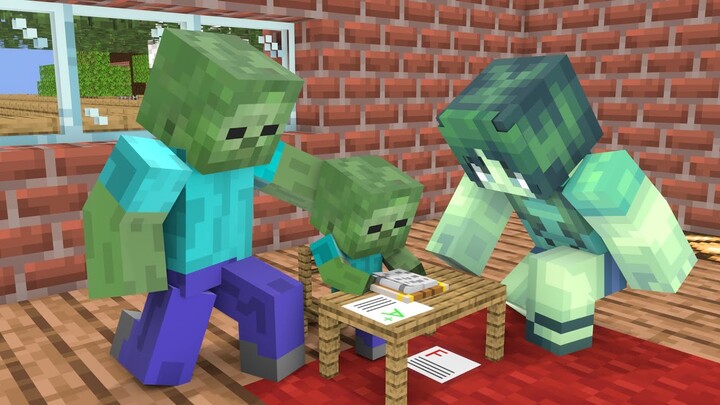 Monster School : Zombie family story - Minecraft Animation