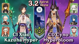 Spiral Abyss 3.2 - C1 Xiao Kazuha & C0 Cyno Nahida Hyperbloom | Floor 12 Full Stars | Genshin Impact