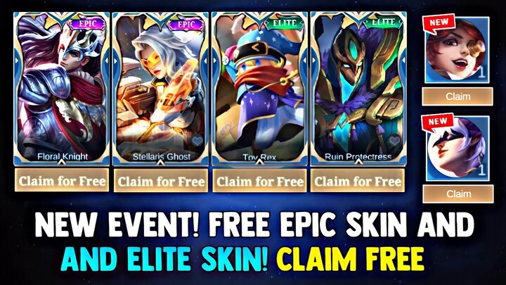 NEW! CLAIM NOW YOUR FREE EPIC SKIN AND ELITE SKIN! FREE SKIN! NEW EVENT! | MOBILE LEGENDS 2023