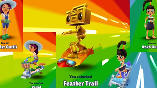 Subway Surfers Oxford ปลดล็อกชุดร้านดอกไม้ Pedal Chicky Special Power Ankh Outfit & Sleigh
