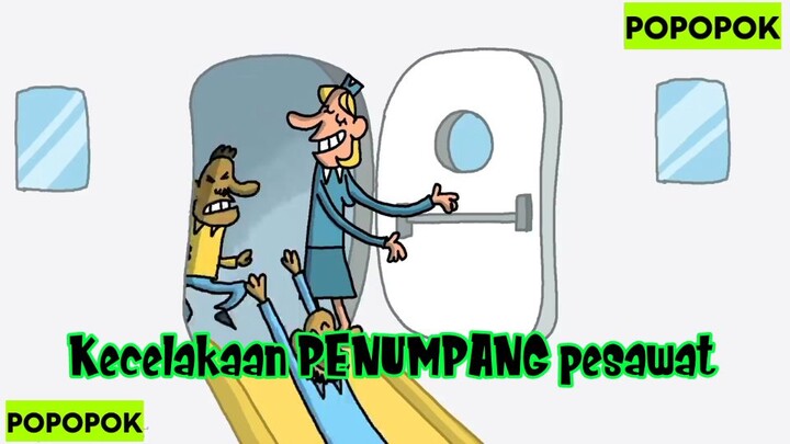 Kecelakaan Penumpang Pesawat || Animasi Lucu PopoPok