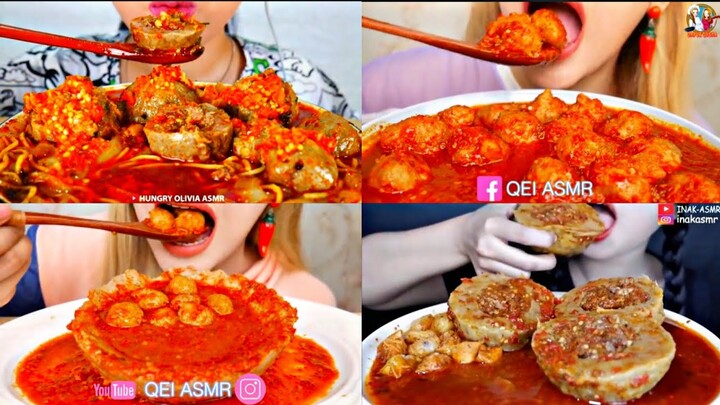 ASMR/MUKBANG BAKSO (EATING MEATBALL)🤤😋 QEI ASMR,HUNGRY OLIVIA ASMR,INAK ASMR|Muksavory💗-