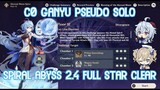 【GI】NEW Spiral Abyss 2.4 Floor 12 - C0 Ganyu Pseudo Solo Full Star Clear! 新深渊2.4第12层，0命甘雨伪单刷实战满星通关！