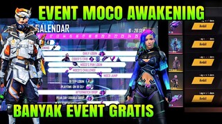 FREE FIRE!! BOCORAN EVENT GRATIS, EVENT AWAKENING MOCO, BUNDLE GRATIS, SKIN GRATIS, WEB EVENT GRATIS