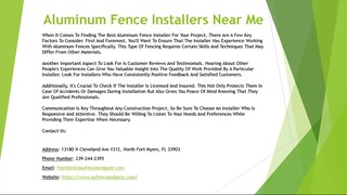 Aluminum Fence Installers Near Me