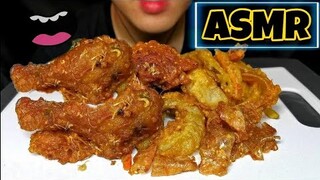 กิน ผักชุบแป้งทอด กับ น่องไก่ทอด กินผักยังไงให้อ้วน!!! ASMR MUKBANG EATING CrispyVegetable ARTASMR