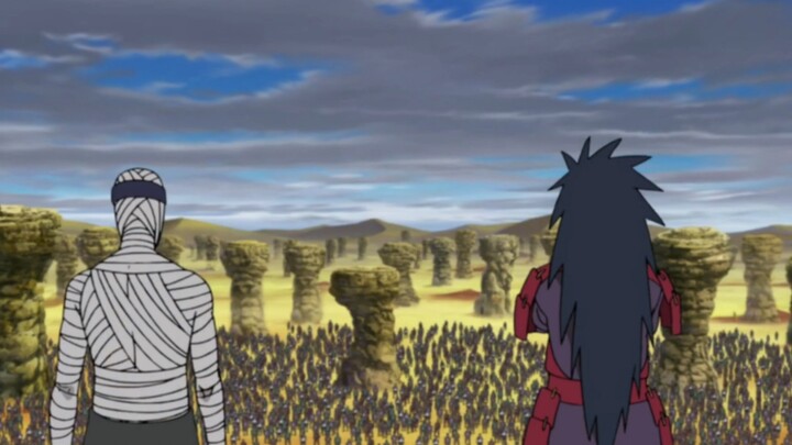 Adegan terkenal klasik Naruto Pertarungan satu orang dari Pasukan Sekutu Lima Kage dan penampilan bo