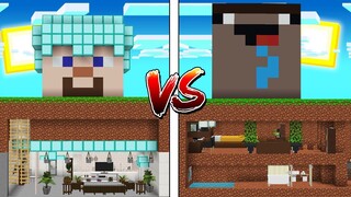 แข่งสร้าง!! บ้านสุดเท่ บ้านนูปใต้ดินสุดกาก VS บ้านโปรใต้ดินสุดหรู ใครจะชนะ!?? (Minecraft House)