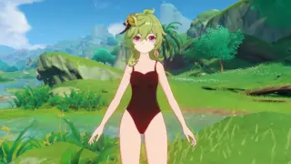 [ Genshin Impact ] Kelai changed into a cute swimsuit Amber Trap!