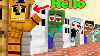 Monster School Baby Zombie and Freddy FNAF SECURITY BREACH School - แอนิเมชั่น Minecraft