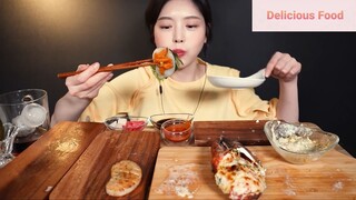 Món Hàn : Thưởng thức tôm hùm, cồi sò nướng bơ 4 #mukbang