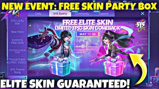 NEW! FREE SKIN EVENT! PARTY BOX EVENT MOBILE LEGENDS