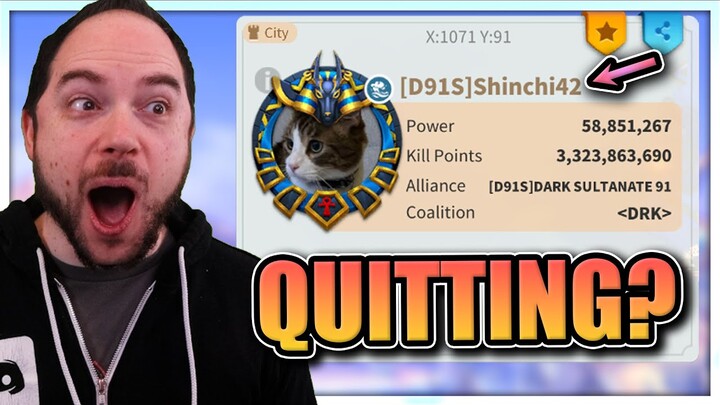 Shinchi42 zeroed by my old kingdom! [learning from his reaction] Quitting Rise of Kingdoms?