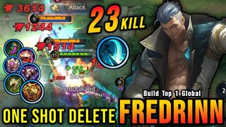 23 Kills!! Fredrinn Full Tank Build (ONE SHOT DELETE) - Build Top 1 Global Fredrinn ~ MLBB