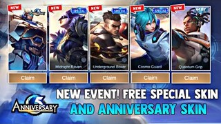 NEW! CLAIM FREE ANNIVERSARY SKIN AND SPECIAL SKIN + MORE REWARDS! FREE SKIN! | MOBILE LEGENDS 2023