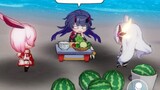 Lei Lu sells melons